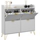 image 1 of HOMCOM Narrow Shoe Storage Cabinet with 4 Flip Drawers for 16 Pairs of Shoes