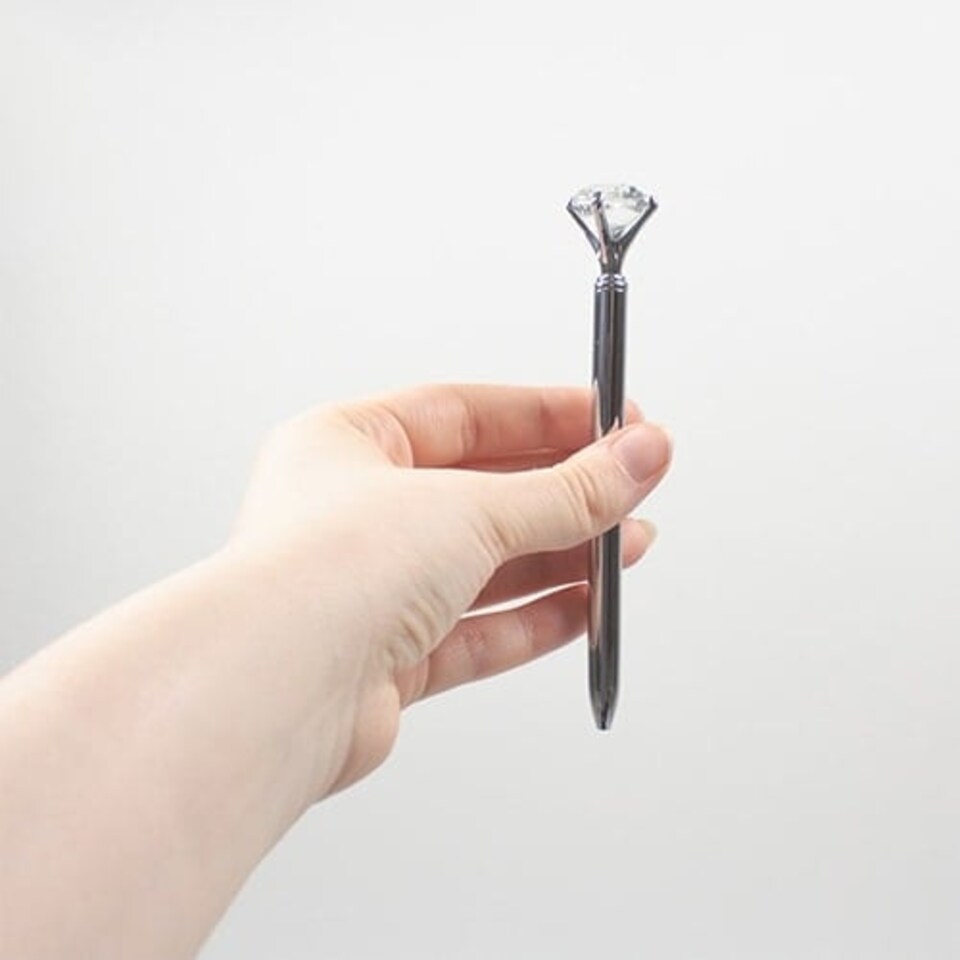image 1 of Silver Diamond Topper Luxury Metallic Pen