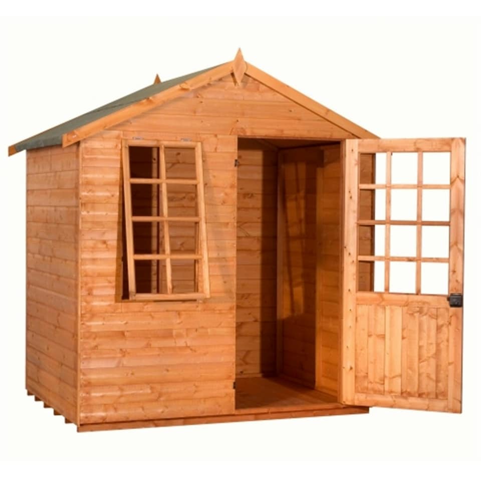 image 1 of 5ft x 7ft (1.45m x 2.05m) Wooden Georgian Tongue and Groove APEX Summerhouse (12mm T&G Floor + Roof) (5 x 7) (5x7)
