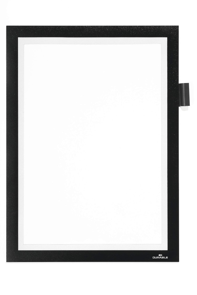 image 1 of Durable DURAFRAME NOTE Adhesive Magnetic Document Frame + Pen Holder | A4 Black | Black