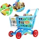 image 3 of Shopping Cart Trolley Play Set for Children – Includes 78 Grocery Food, Fruit, and Vegetable Accessories (Blue)