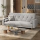 image 3 of Yaheetech Fabric Convertible Sofa Bed with 2 Bolster Pillows-Light Grey