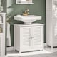 image 2 of SoBuy FRG237-II-W,Under Sink Bathroom Cabinet with Adjustable Shelves | White | White | 1