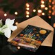 image 4 of Hilltop City Full Moon Stars Colourful Folk Her Birthday Card