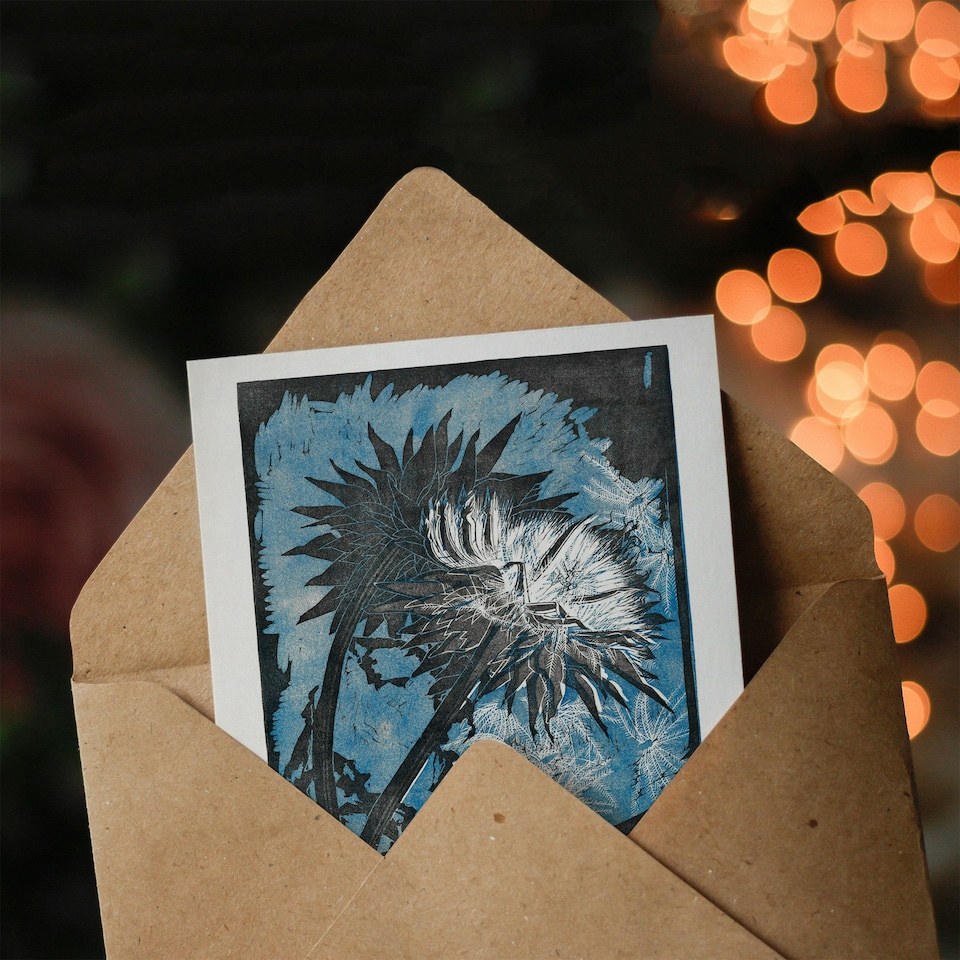 image 1 of Reijer Stolk Art Card Artichoke Flower Abstract Floral Painting