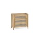 image 2 of Sleek 3 Drawer Rattan Oak Chest