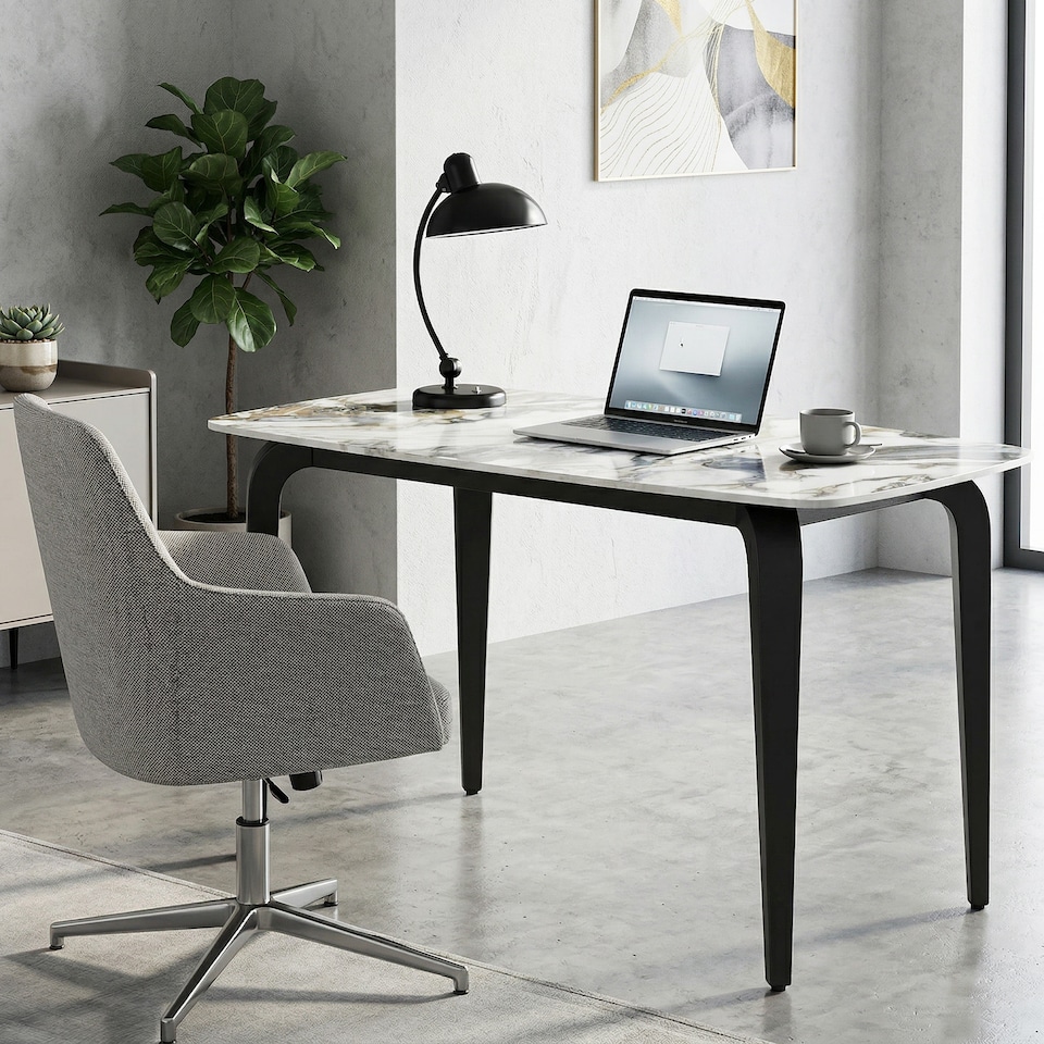 image 1 of HOMCOM Dining Table for 4, Kitchen Table with Sintered Stone Tabletop