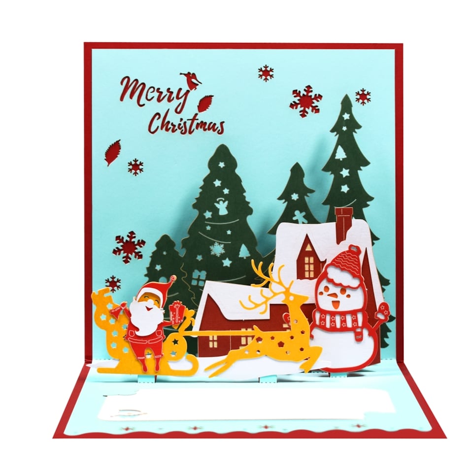 image 1 of Santa Claus and Winter Scene 3D Pop Up Christmas Card