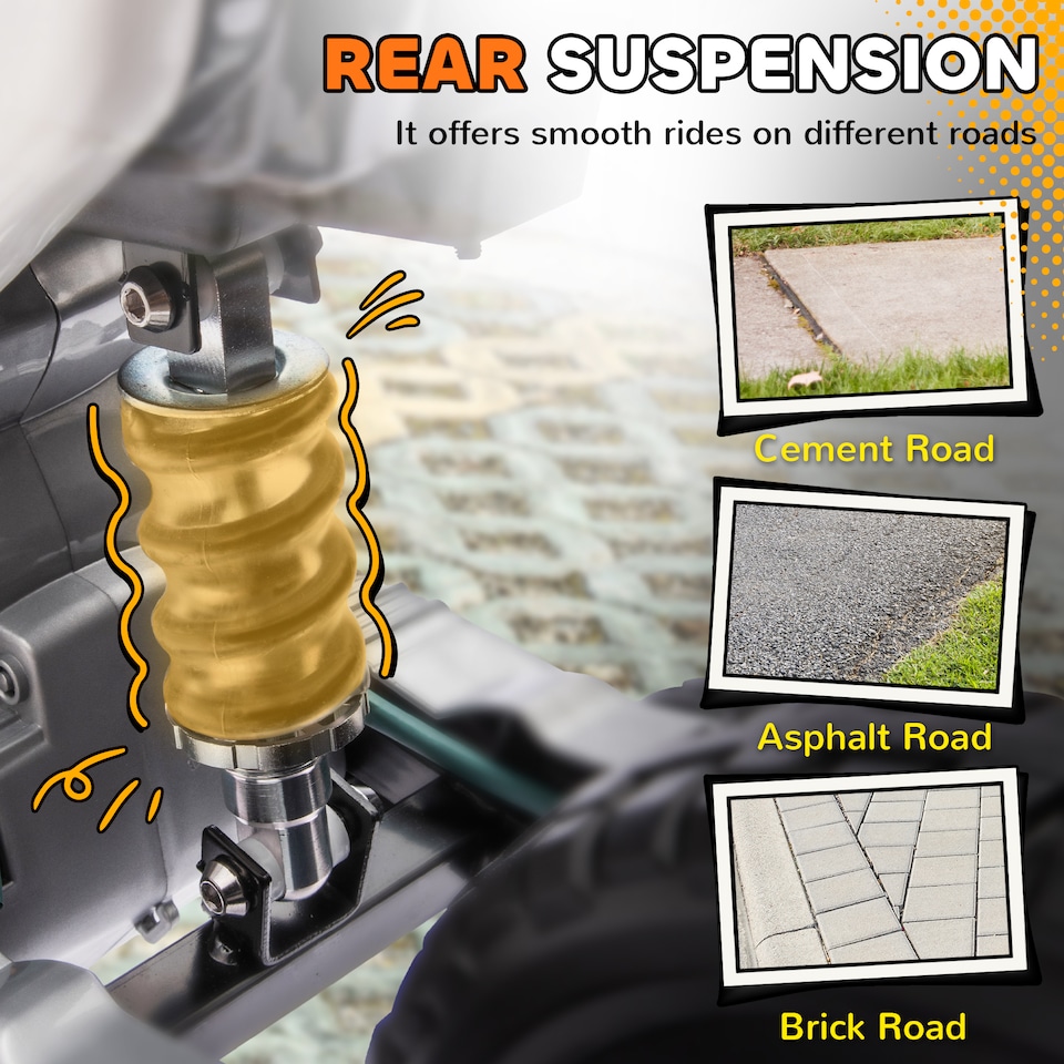 image 1 of AIYAPLAY 12V Kids Electric Motorbike, Kids Electric Ride on Motorcycle, Battery Powered Toy with Twist Grip Throttle, Training Wheels, Suspension System, Music, Orange