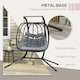 image 4 of Outsunny PE Hanging Swing Chair w/ Thick Cushion, Patio Hanging Chair, Black
