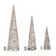 image 9 of Set of 3 Gold Glitter Twist Christmas Cone Trees with 90 Warm White LEDs