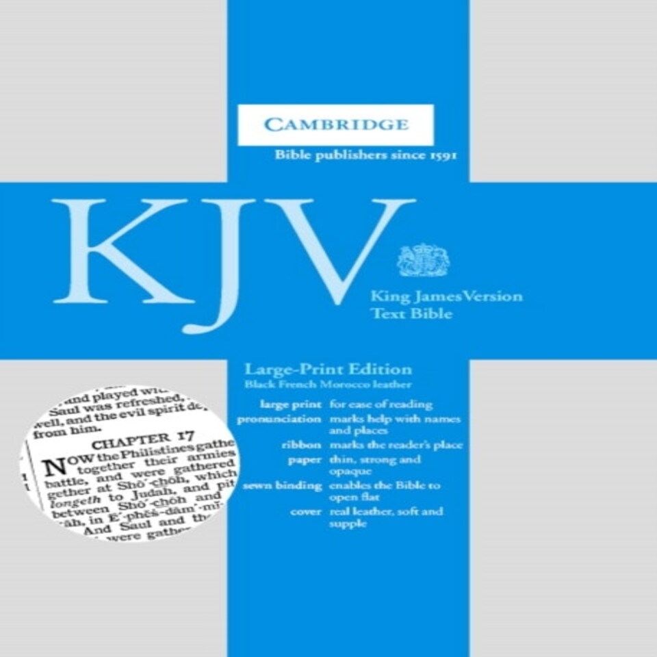 Biblekingjamesversionlargeprinttexteditionfrenchmoroccoleatherblack
