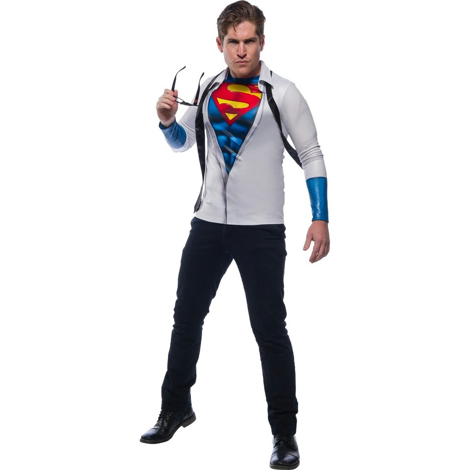 Superman Mens Realistic Costume Top - Blue/Grey - XL XL