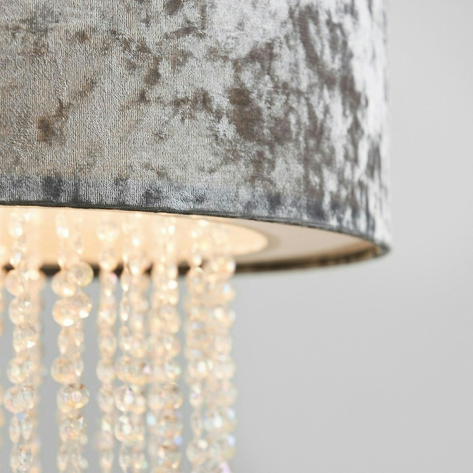 image 1 of ValueLights Boland Pair of Silver Ceiling Pendant Droplets Shade