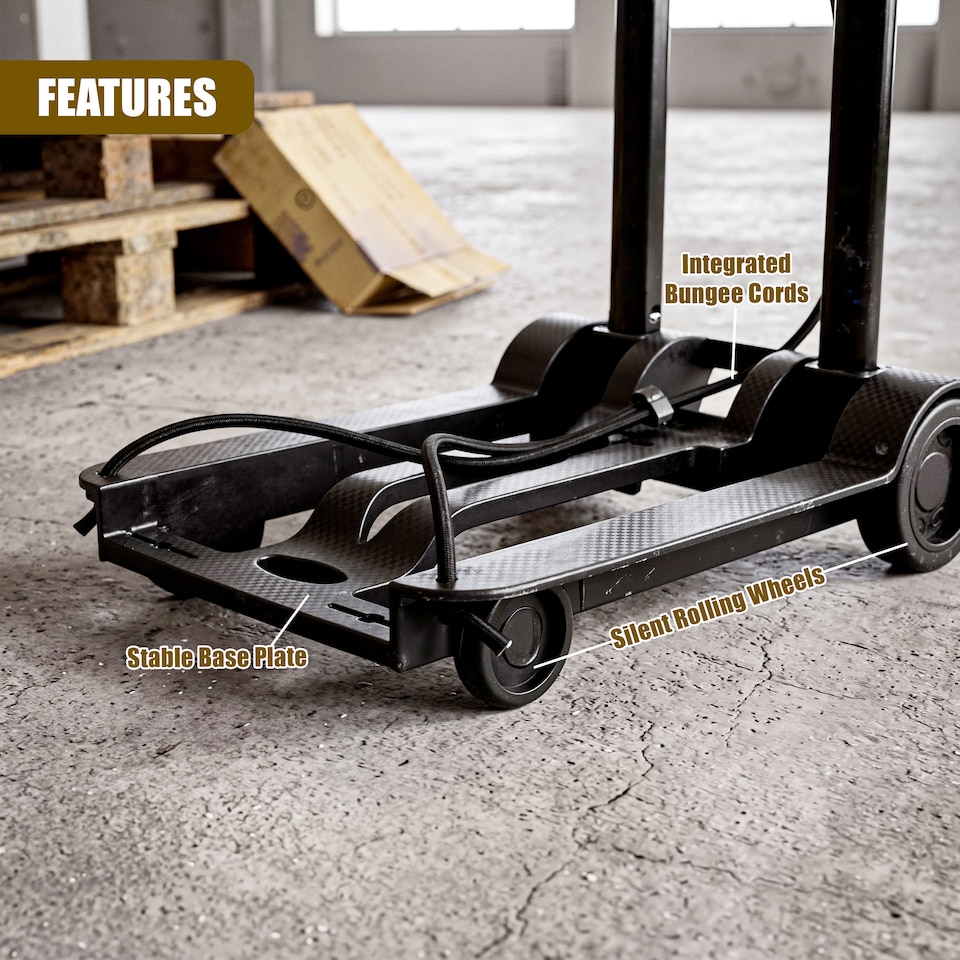image 1 of GEEZY Folding Hand Truck with 30kg Capacity, Lightweight Luggage Trolley
