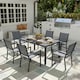 image 2 of Outsunny 7 Piece Garden Dining Set, Outdoor Furniture w/ 6 Stackable Chairs 