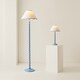 image 7 of ValueLights Bobbles Powder Blue Floor Lamp Blue Trim Scallop Shade & Bulb | Blue