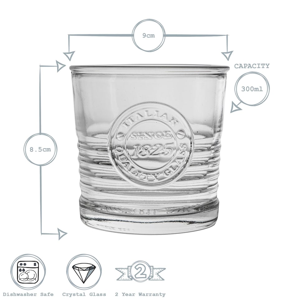 image 1 of Bormioli Rocco Officina 1825 Double Whisky Glasses - 300ml - Pack of 6