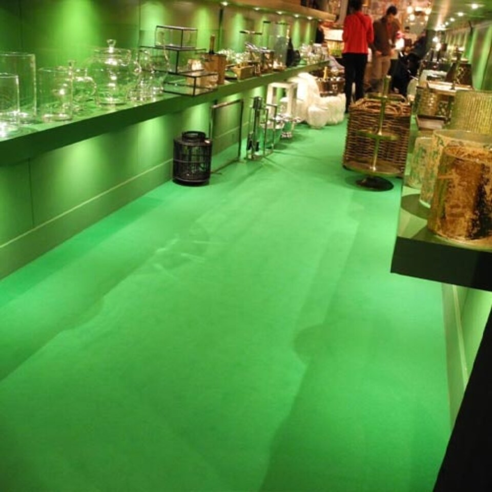 image 1 of 2 Metre Wide Exhibition Quality Ribbed Heavy Duty Spring Green Carpet Runner