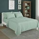 image 2 of Plain Poly Cotton Easy Care Fitted Flat Sheet Matching Pillowcases Set | Green | Mint | Double