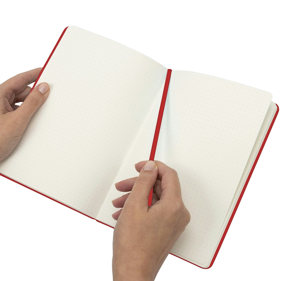 image 1 of A5 Red Hardback Dotted Notebook Bullet Journal