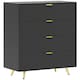 image 1 of HOMCOM Chest of Drawers with 4 Drawers for Bedroom, Living Room, Black