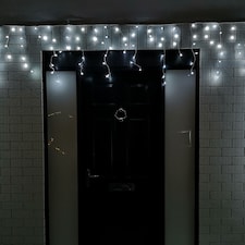 25m 1000 White LED Frosted Icicle Indoor Outdoor Christmas Lights with Timer