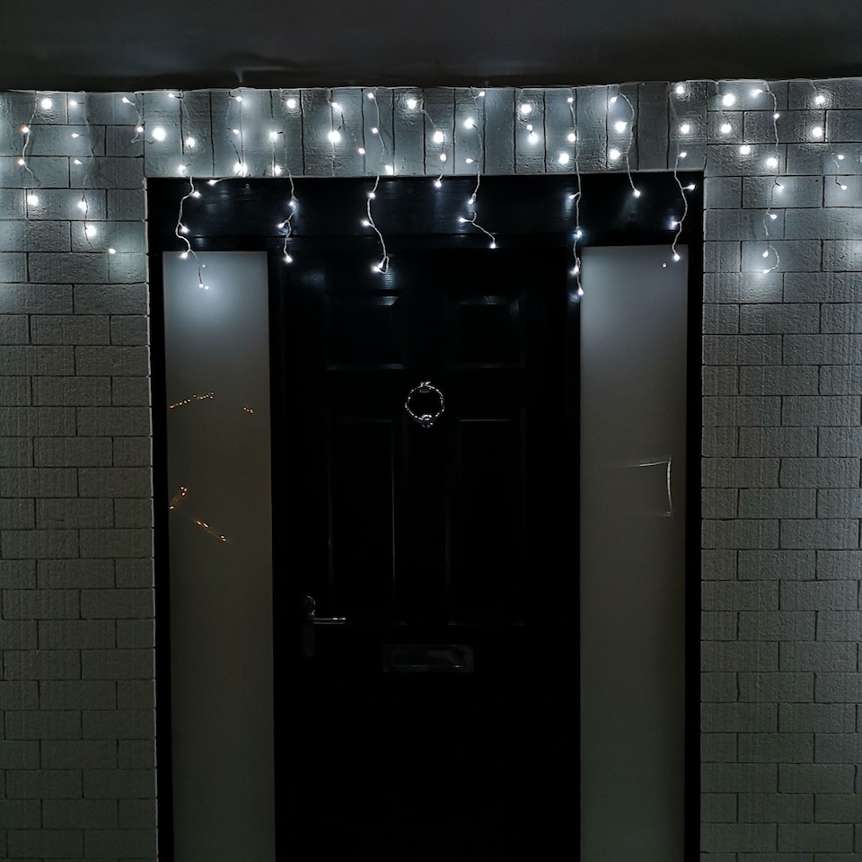 image 1 of 25m 1000 White LED Frosted Icicle Indoor Outdoor Christmas Lights with Timer