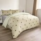 image 5 of OHS Bee Check Reversible Print Duvet Quilt Cover Bedding Set, Double - Sage Green