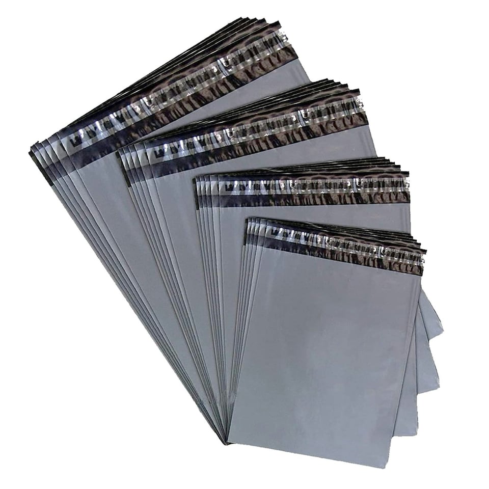 image 1 of 100 x 9x12" (228x304mm) Plain Grey Polythene Waterproof Self Sealing Postal Mailing Bags Grey | One Size