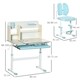 image 7 of HOMCOM Kids Desk and Chair Set with Storage Shelves, Washable Cover - Pink 