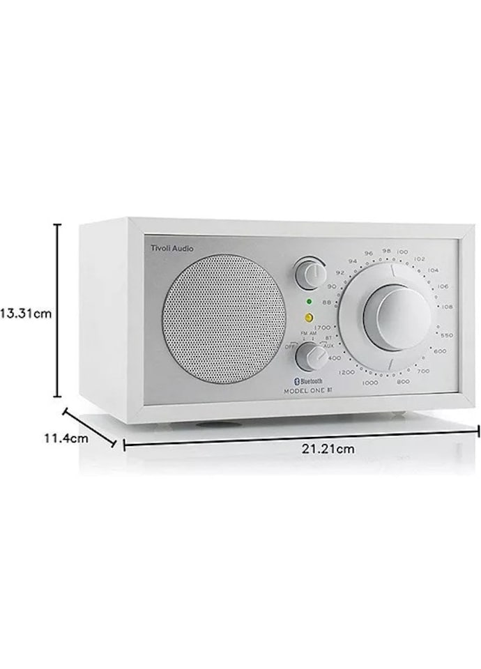 image 1 of Tivoli Audio Model One Bluetooth Table Radio AM FM White Silver