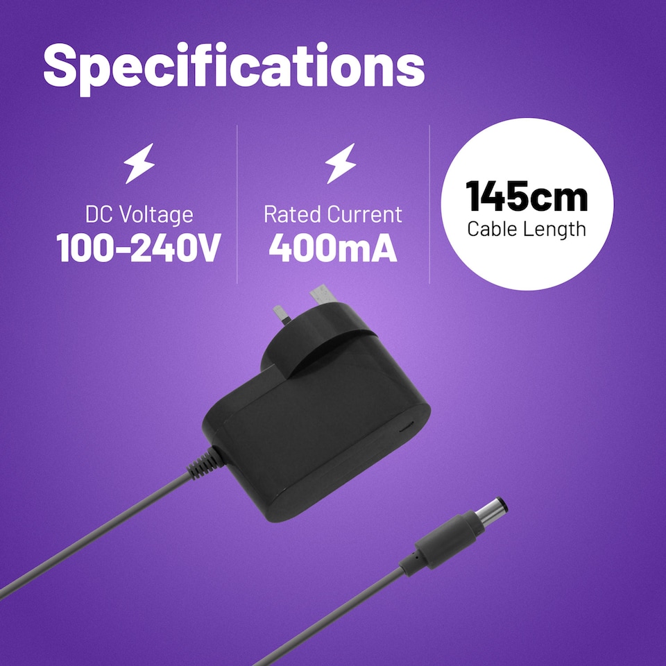 image 1 of Reliapart Compatible for Dyson DC 3-Pin UK Mains Plug Vacuum Battery Charger - 917530-10