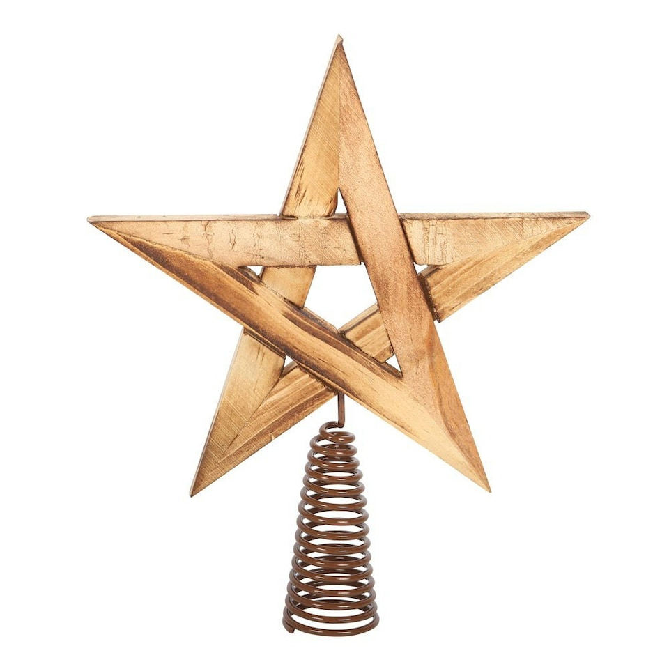 Something Different Wooden Pentagram Tree Topper - Wood - One Size