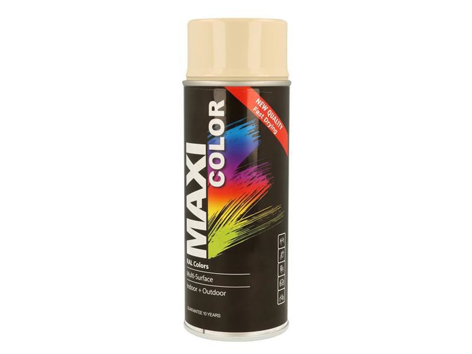 Maxicolor Spray Gloss Light Ivory RAL1015 400ml - Decorative Paint