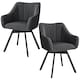 image 1 of Yaheetech Set of 2 Modern Velvet Dining Chairs with Rotating Seat and Backrest | Grey | Dark Grey | One Size