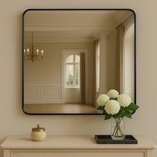 Candi Matt Black Squared Wall Mirror Black