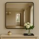 image 1 of Candi Matt Black Squared Wall Mirror Black