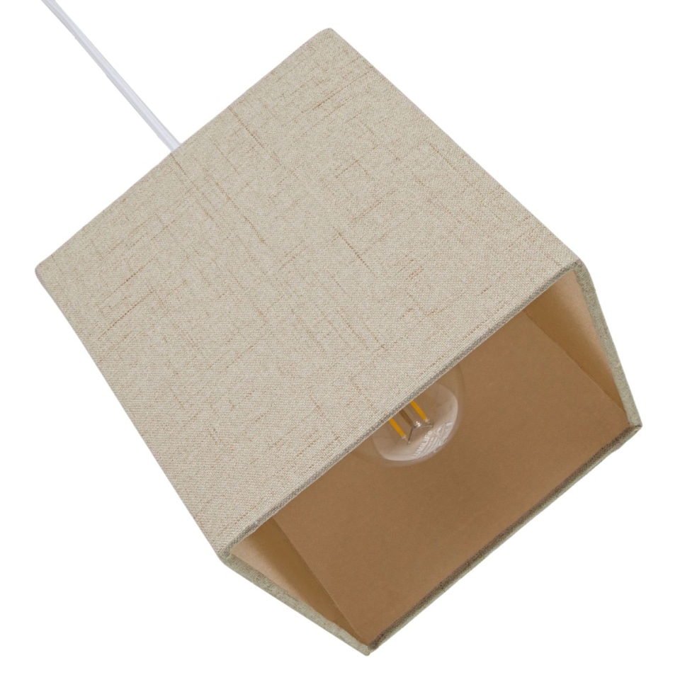 image 1 of Contemporary and Sleek Taupe Linen Fabric Small Square Lamp Shade 40w Maximum | Cream | Taupe | 1