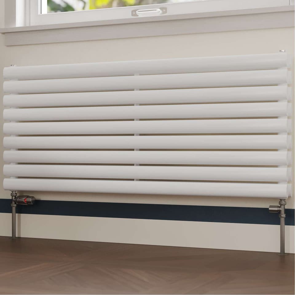 image 1 of Stirling Bold - Pewter Thermostatic Radiator Valve & Installation Kit Straight 15mm