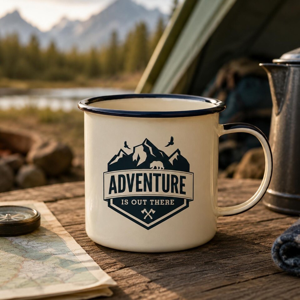 image 1 of Wayfarer's Campfire Enamel Mug Cream 354ml