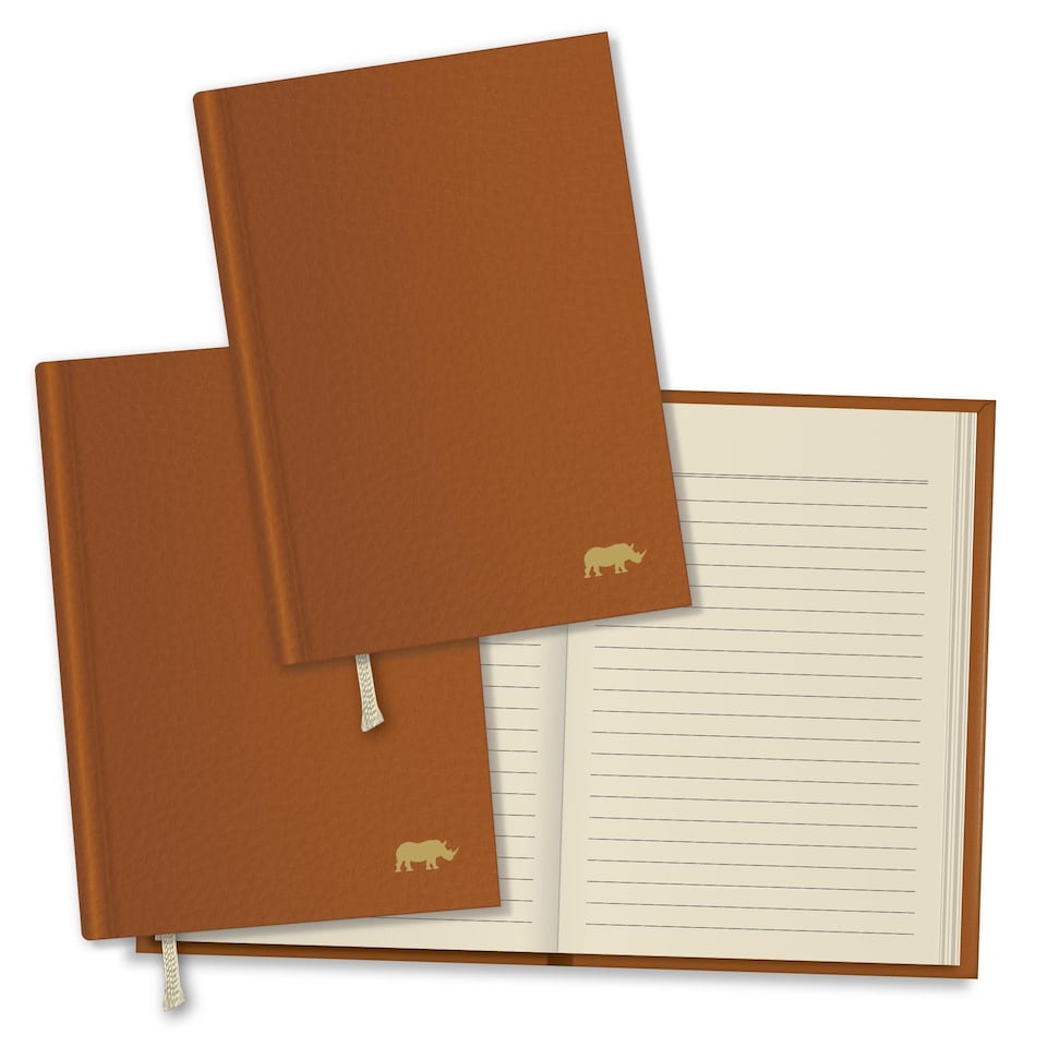 image 1 of Rhino Stationery 320 Page Soft Touch Flexiback Notebook Tan A5