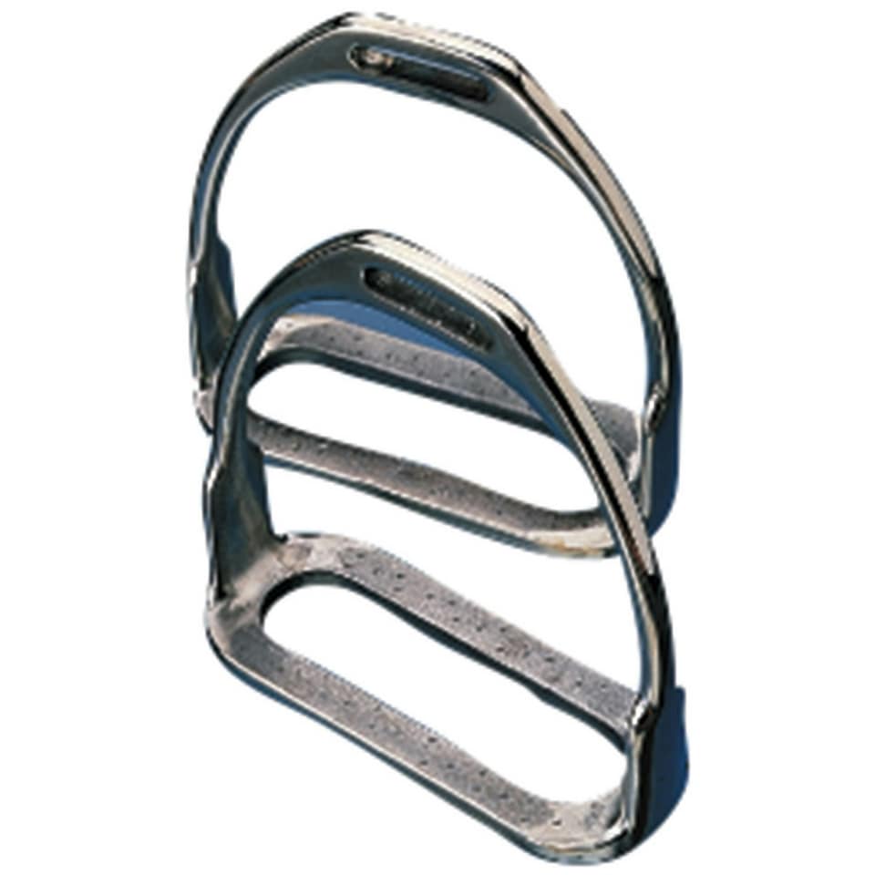 Korsteel Stainless Steel Two Bar Stirrup Irons - Silver - 4.25 inches