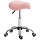 image 1 of HOMCOM PU Leather Saddle Stool w/ Moulded Padded Seat Adjustable Height Pink
