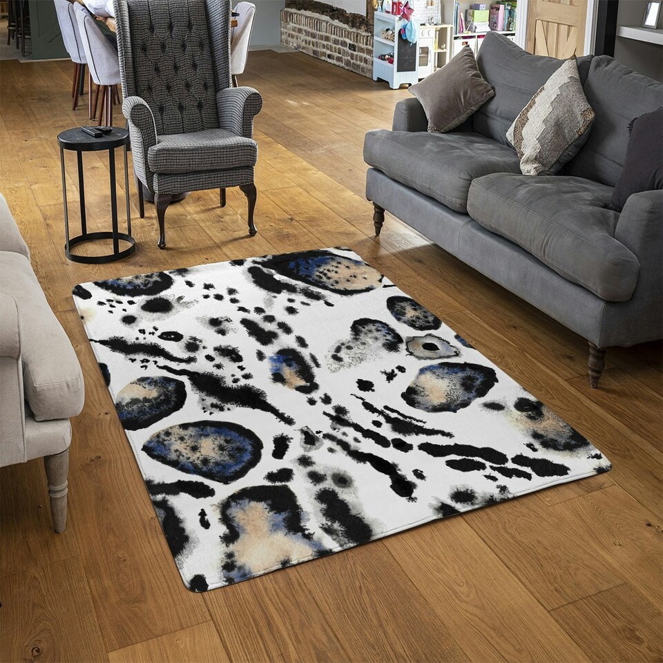 image 1 of Leopard Print with Blue (Rug) Multi | XL: 160x230cm