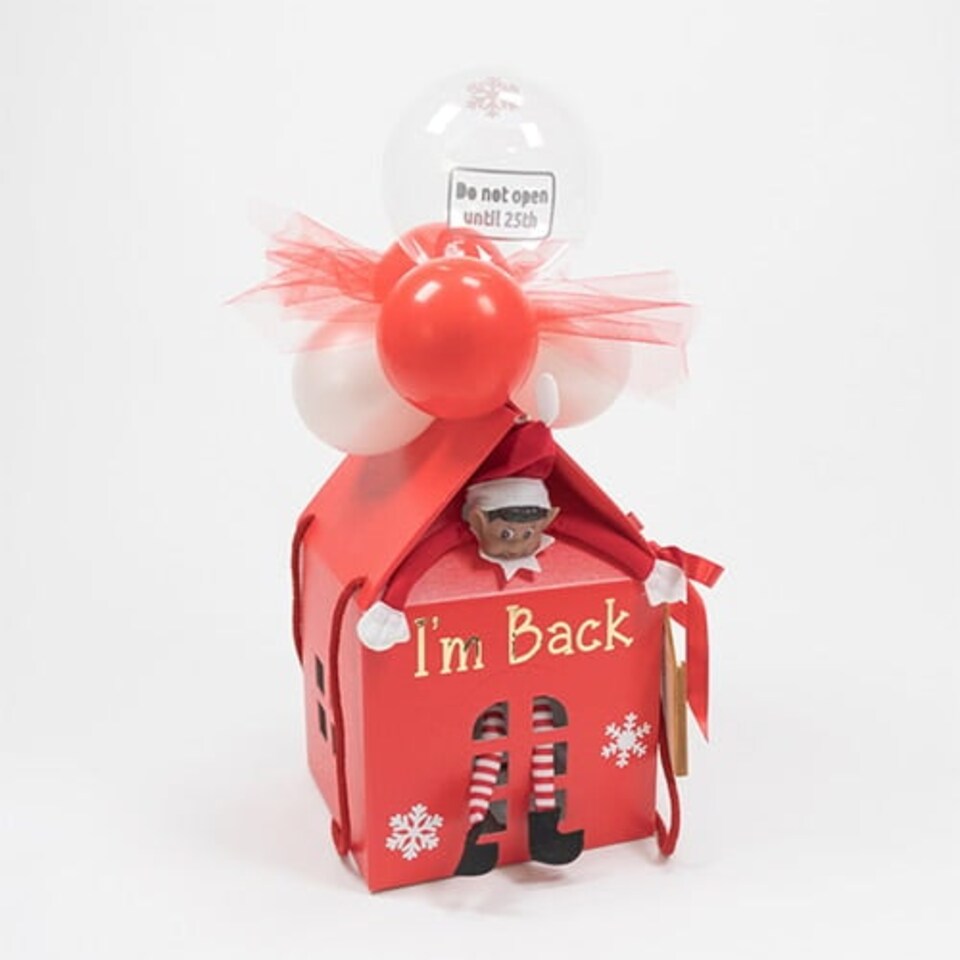 Brown Elf Arrival in a House with Wooden Christmas Envelope