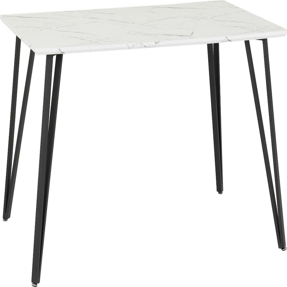 image 1 of Marlow Dining Set with Sheldon Chairs White | White Marble/Grey Boucle
