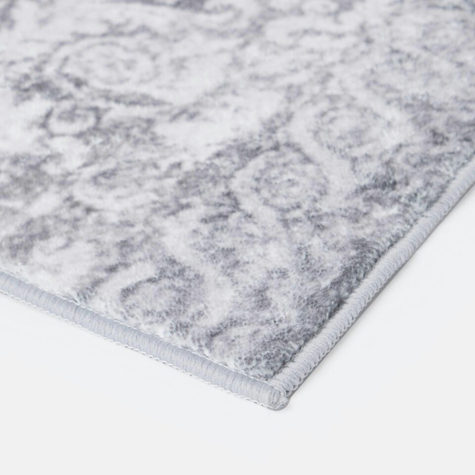 image 1 of OHS Flat Vintage Washed Carpet Floor Rug Runner, 50x120cm - Grey