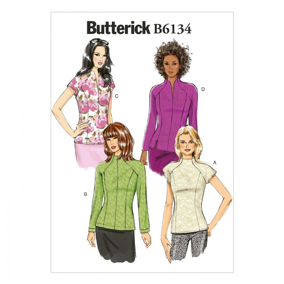 image 1 of Butterick 6134 Paper Sewing Pattern – Women’s Top, UK Sizes 14–16–18–20–22, Easy
