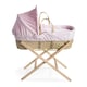 image 1 of Clair de Lune Dimple Palm Moses Basket With Folding Stand - Pink